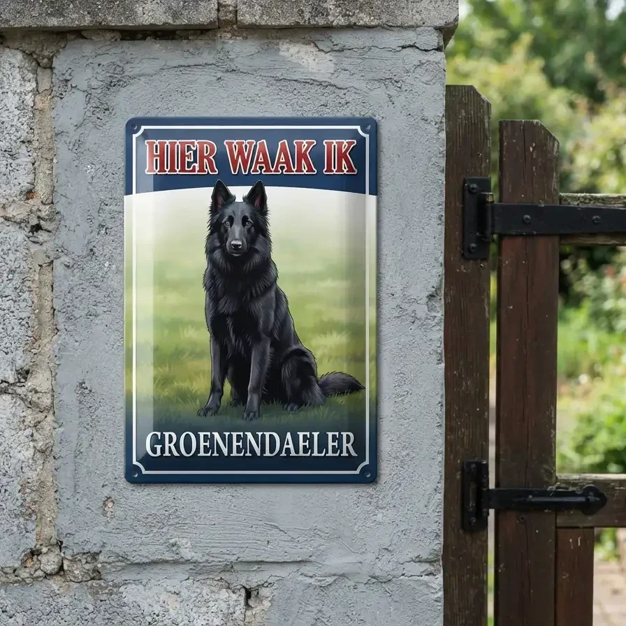 Metalen Bord Sint Bernard - Hier Waak Ik