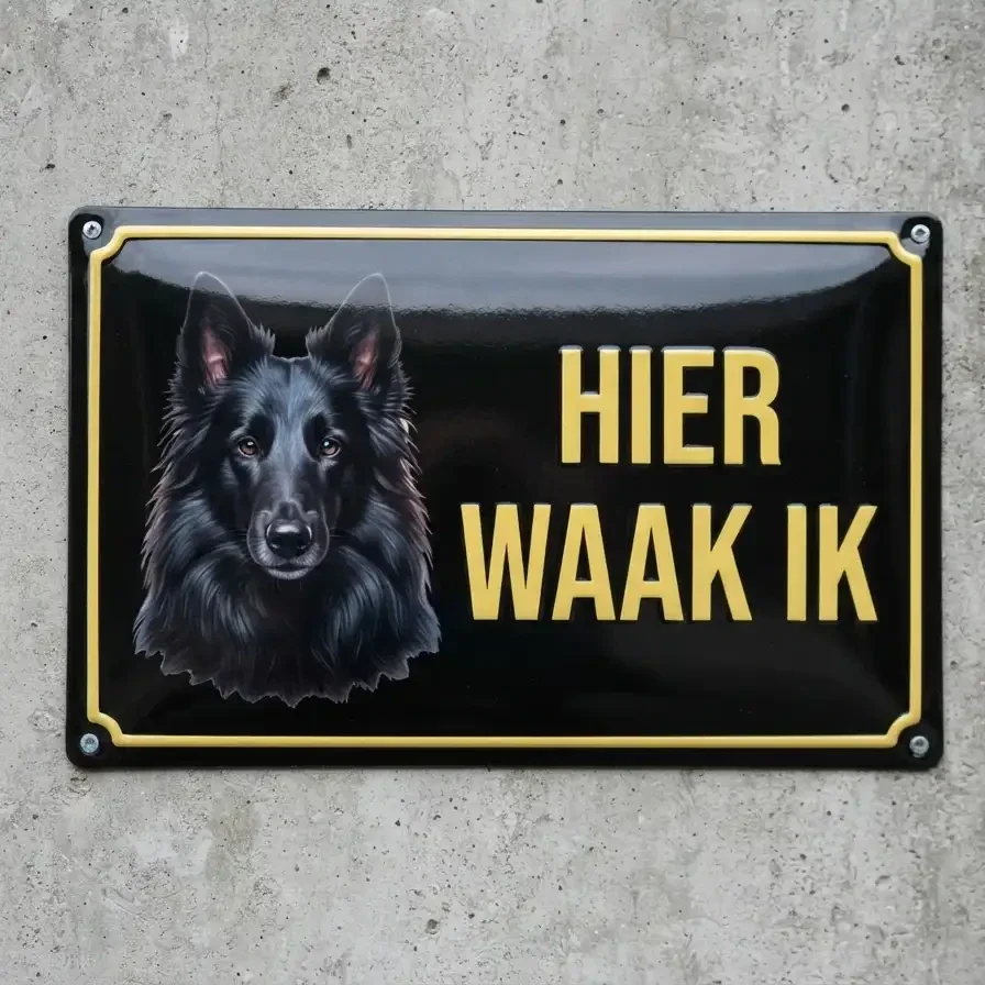 Waakbord Groenendaeler - Hier waak ik