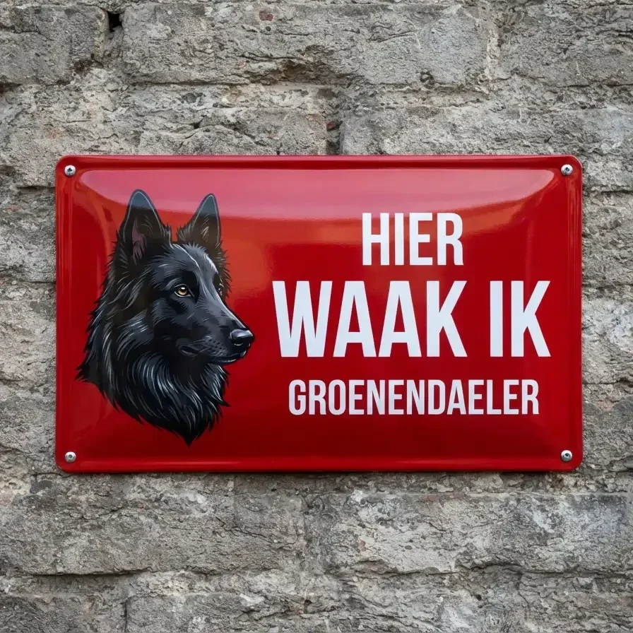 Waakbord Groenendaeler Massief Metaal - Meertalig