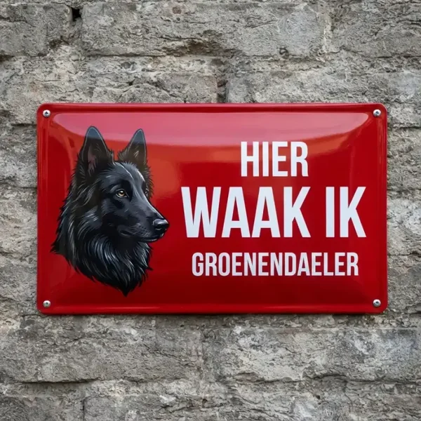 Waakbord Groenendaeler Massief Metaal - Meertalig