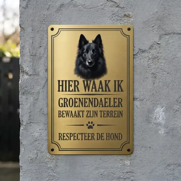 Waakbord Groenendaler - Metaal