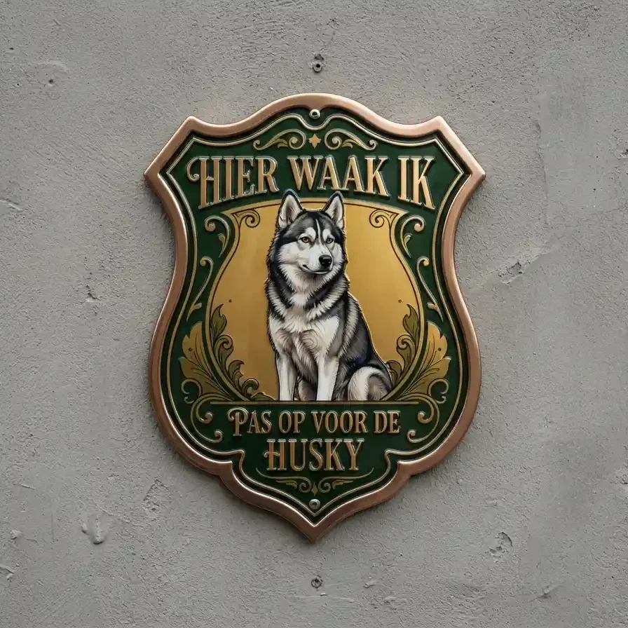 Waakbord Husky - Acryl 4mm (ca. 25x30 / 35x40)