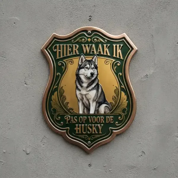 Waakbord Husky - Acryl 4mm (ca. 25x30 / 35x40)