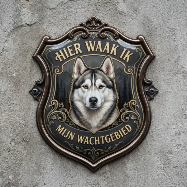 Waakbord Husky - Hier Waak Ik