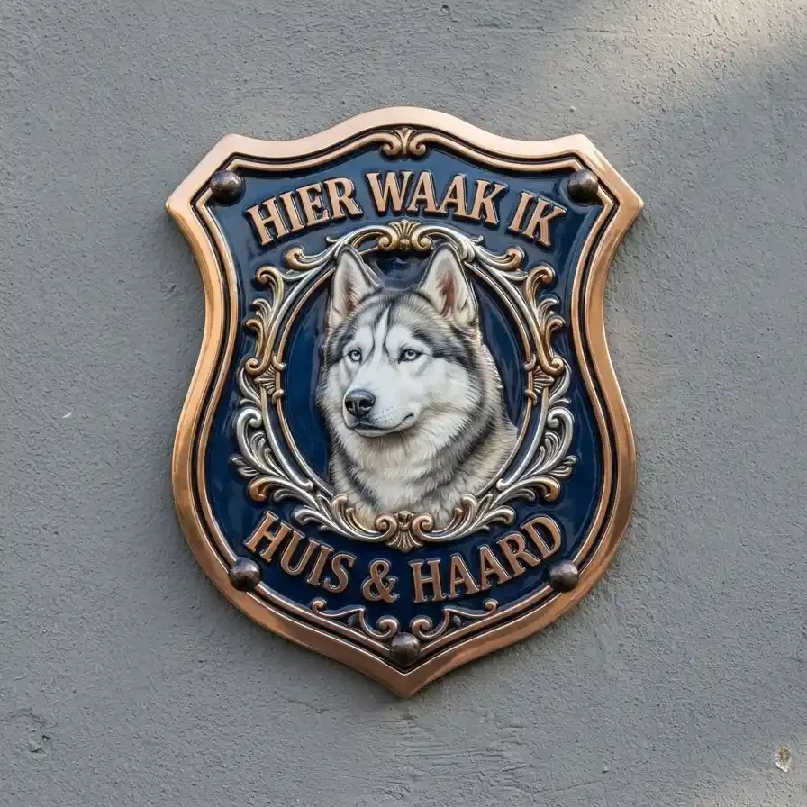 Waakbord Husky - Hier Waak ik
