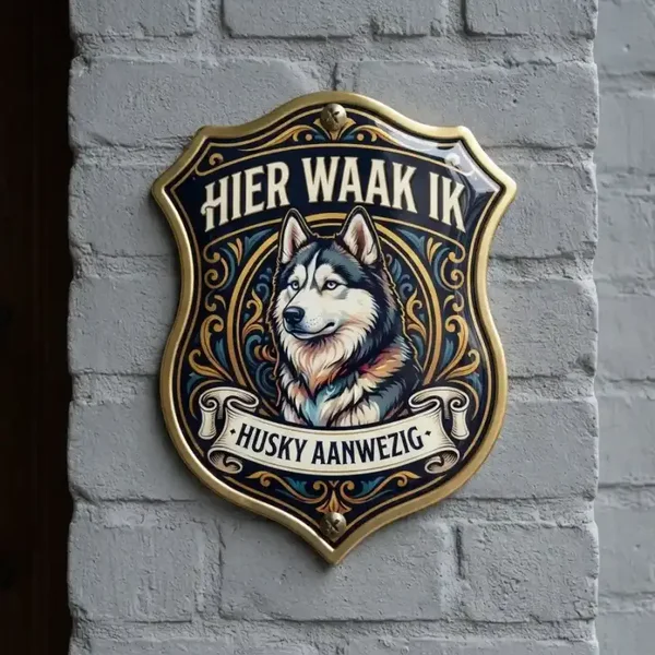 Waakbord Husky - Hier Waak Ik (Acryl 4mm)