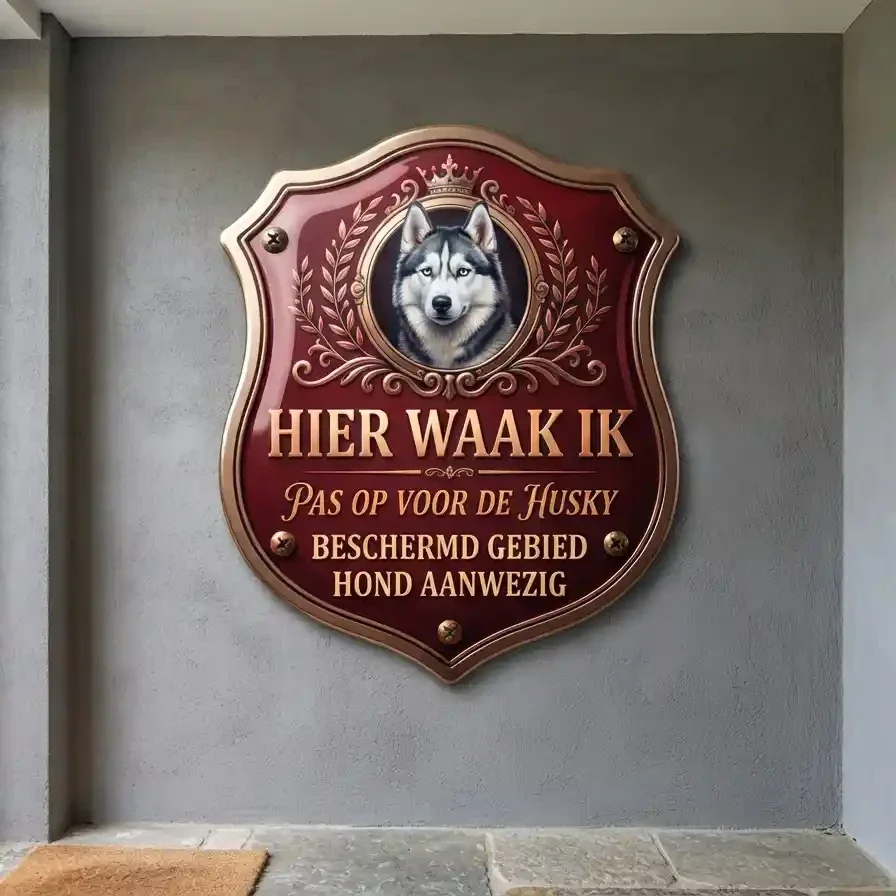 Waakbord Husky - Hier Waak Ik (Acryl 4mm)