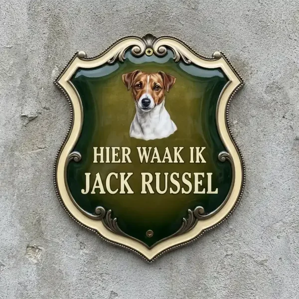 Waakbord Jack Russell Schild Acryl 25x30 35x40 Barok