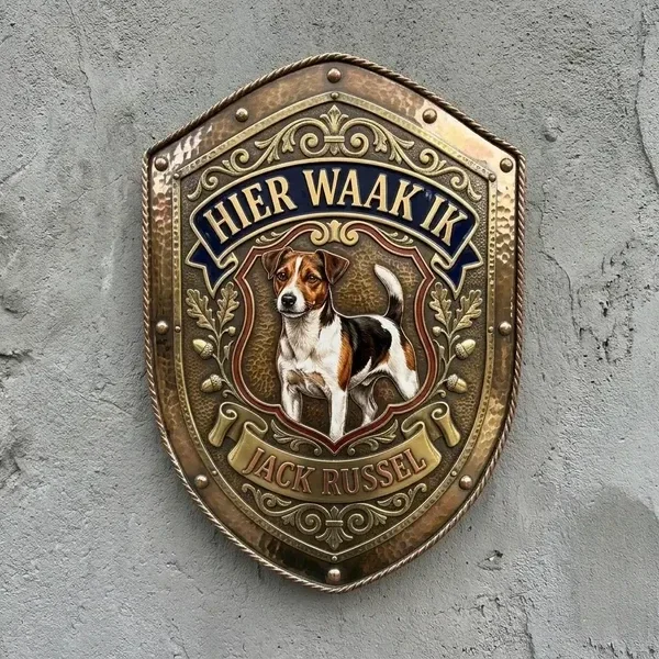 Waakbord Jack Russel – Luxe Brons Look Schild