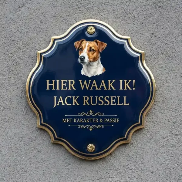 Waakbord Jack Russell Acryl 4mm (ca. 25x30 / 35x40