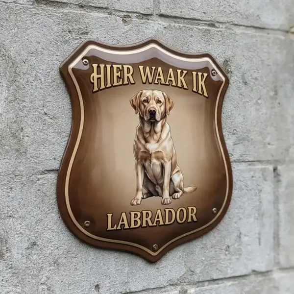 Waakbord Labrador - Hier Waak Ik