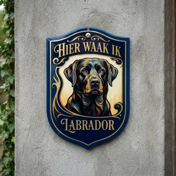 Waakbord Labrador - Hier Waak Ik