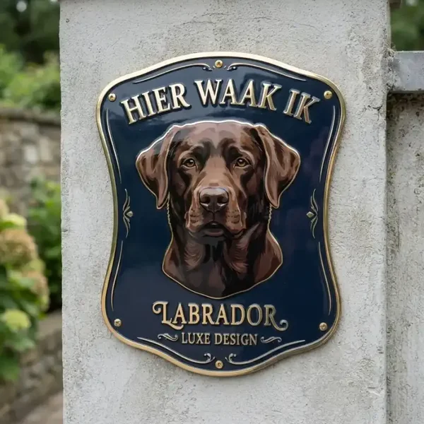 Waakbord Labrador - Hier Waak Ik