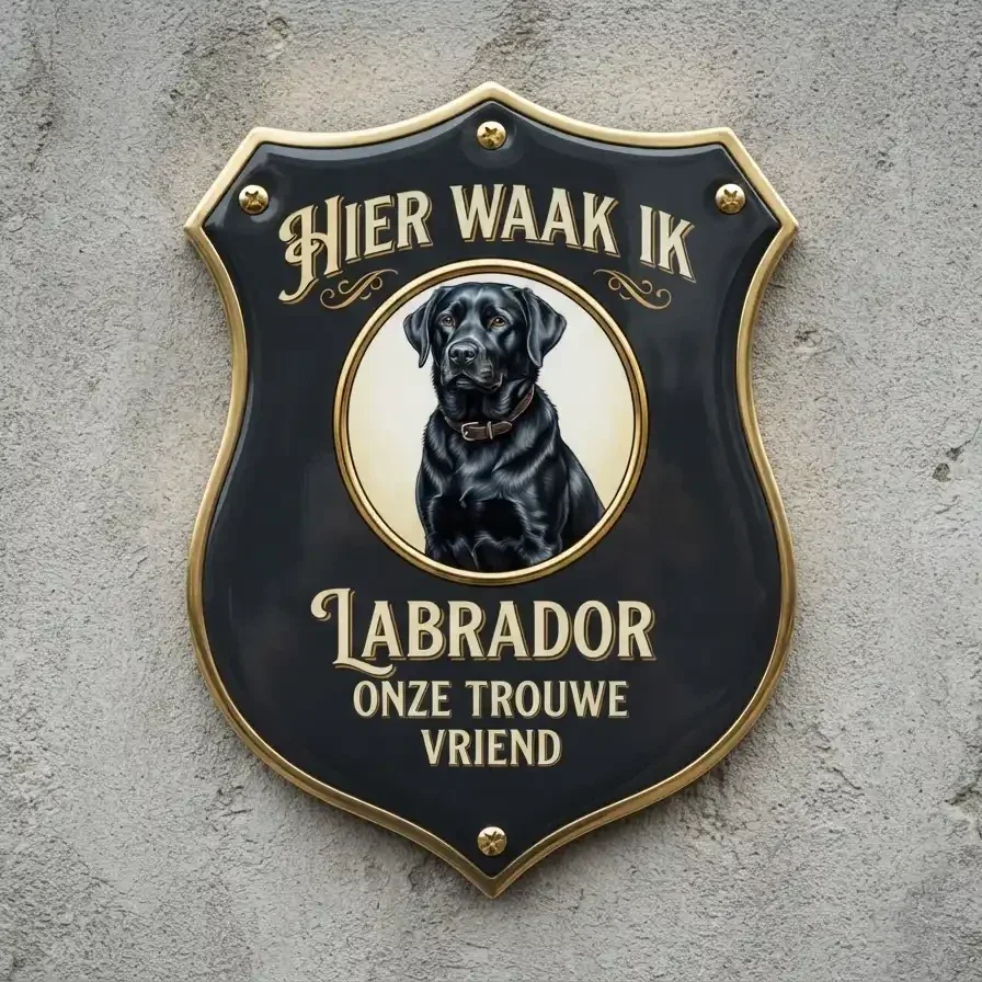 Waakbord Labrador - Hier Waak Ik
