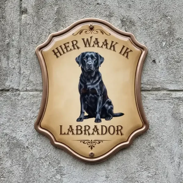 Waakbord Labrador - Hier Waak Ik