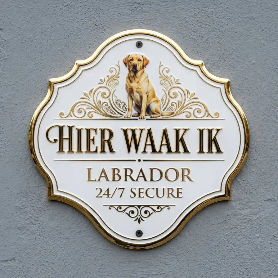 Waakbord Labrador - Hier Waak Ik