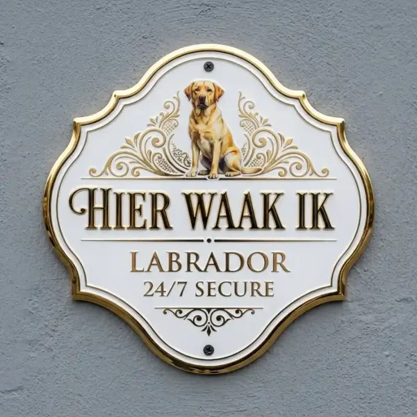 Waakbord Labrador - Hier Waak Ik