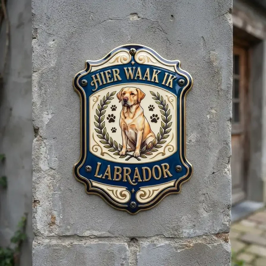 Waakbord Labrador - Hier Waak Ik 4mm Acryl