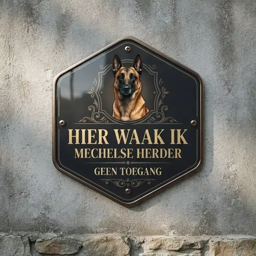 Waakbord Mechelse Herder - Acryl 4mm