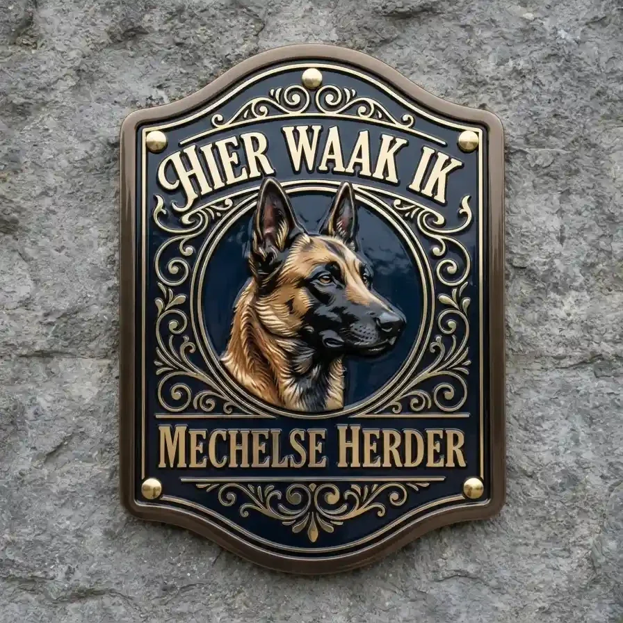 Waakbord Mechelse Herder - Acryl 4mm