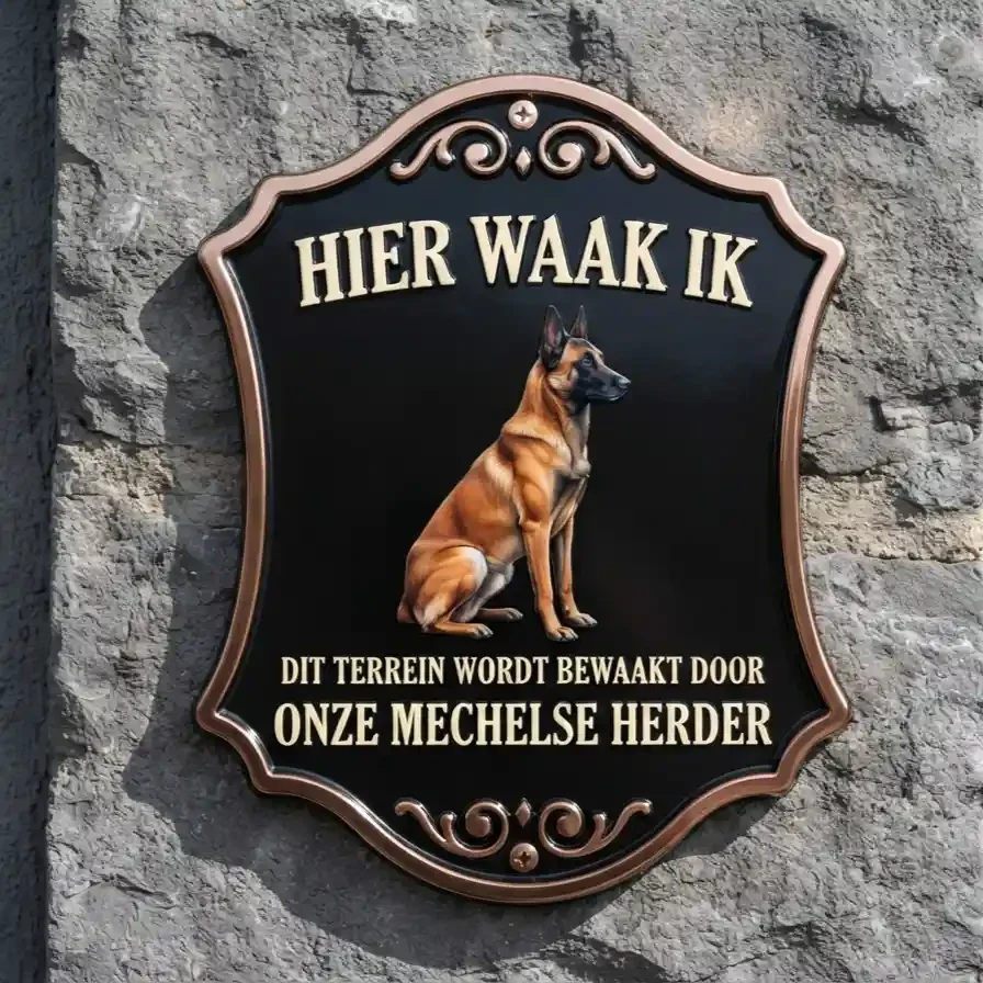 Waakbord Mechelse Herder - Acryl 4mm