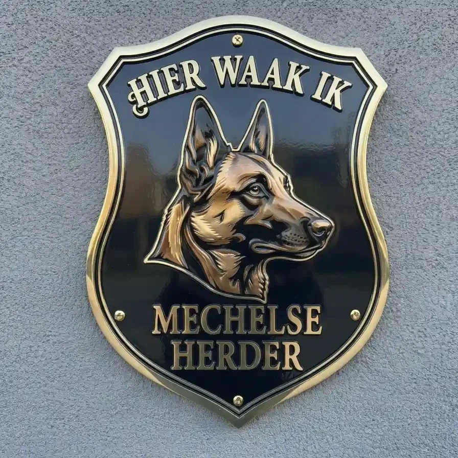 Waakbord Mechelse Herder - Acryl 4mm