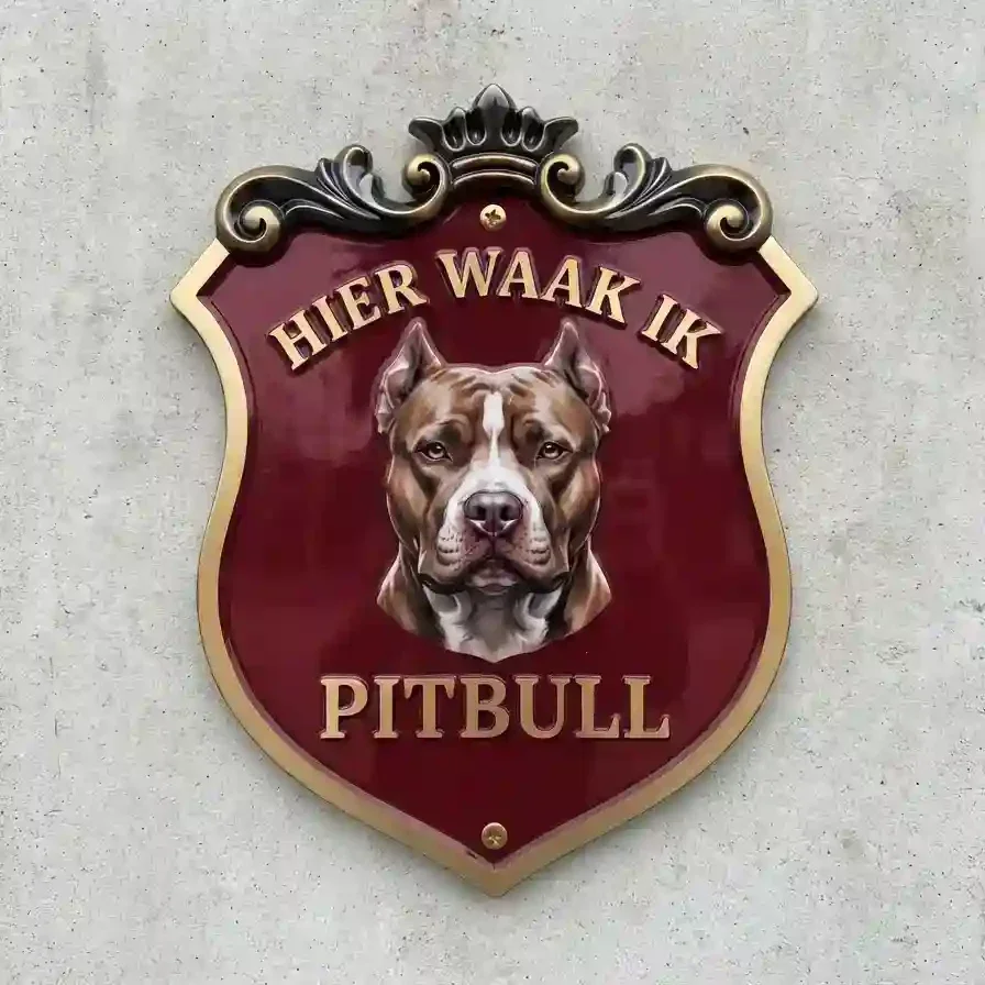 Waakbord Pitbull - Hier Waak Ik - Acryl 4mm