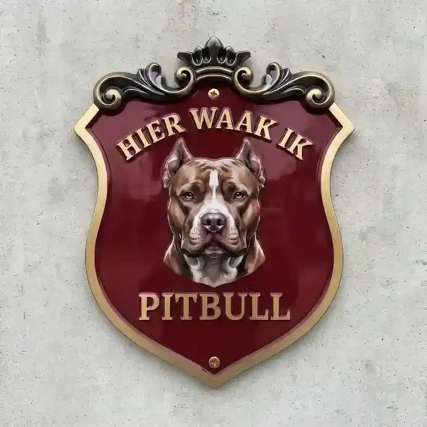 Waakbord Pitbull - Hier Waak Ik - Acryl 4mm