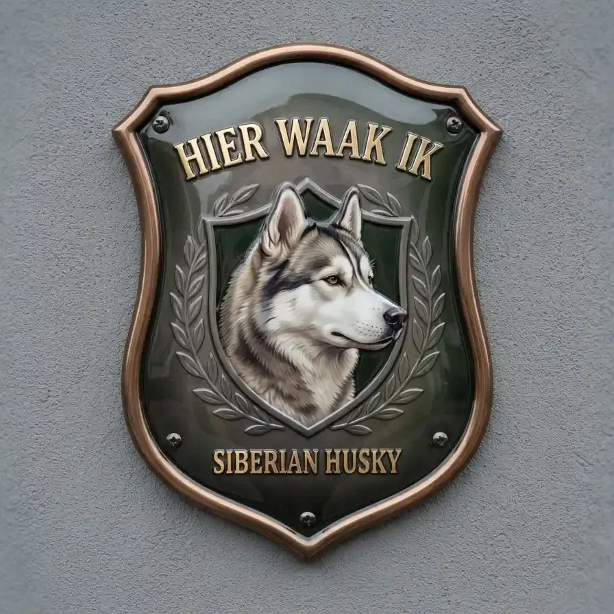 Waakbord Siberian Husky - Acryl 4mm (ca. 25x30 / 35x40)