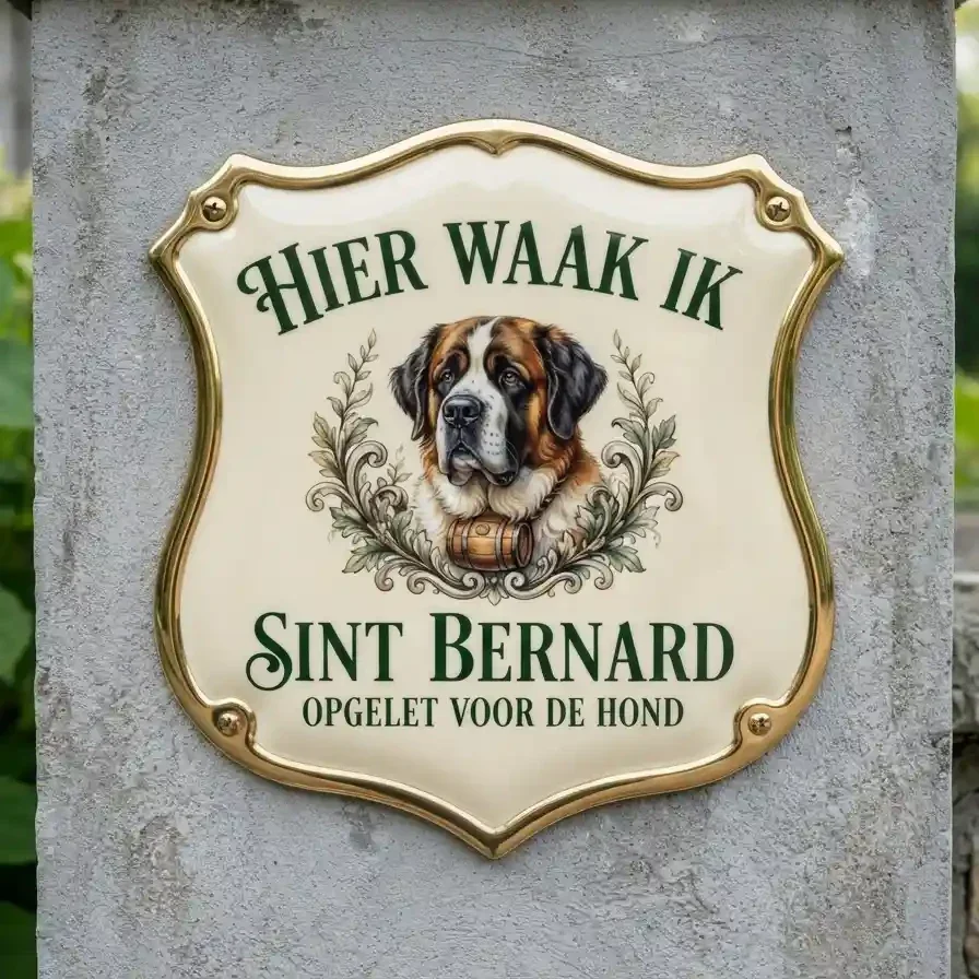 Waakbord Sint Bernard - Schild Acryl 4mm