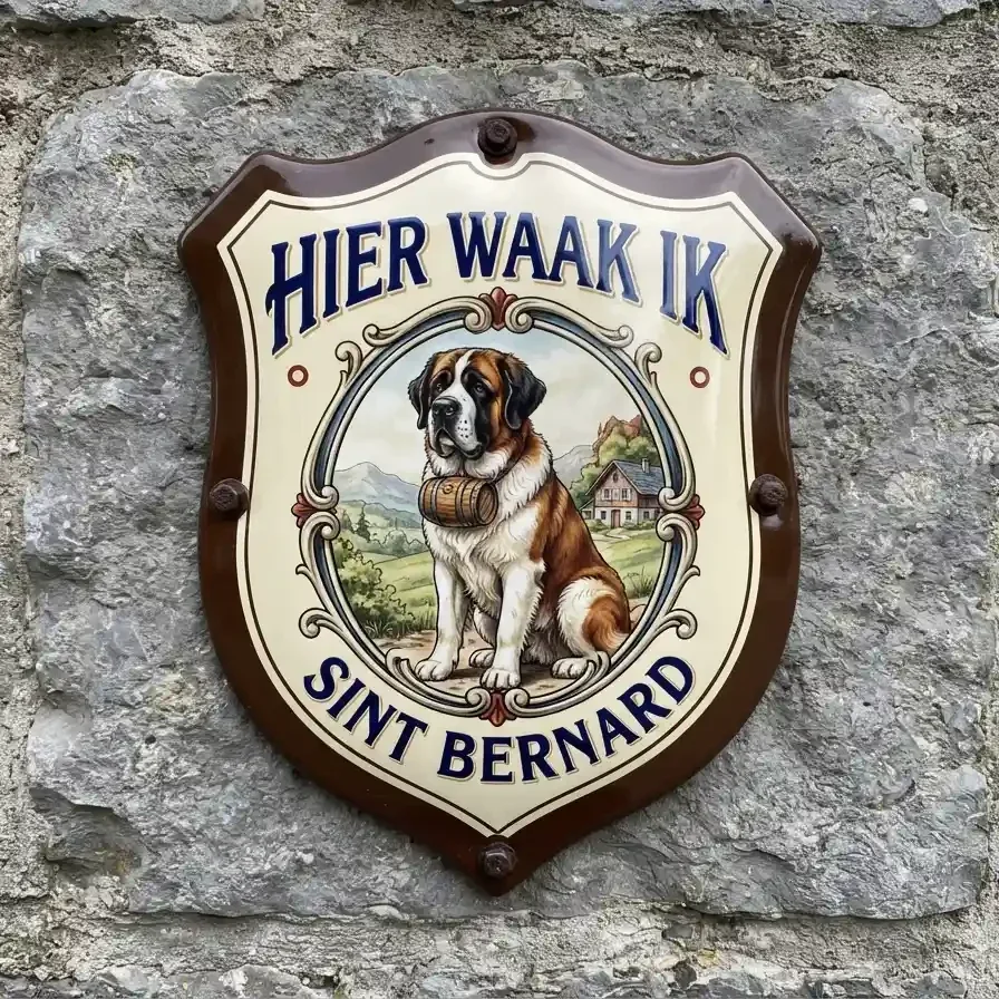 Waakbord Sint Bernard Schild Acryl 25x30 / 35x40cm