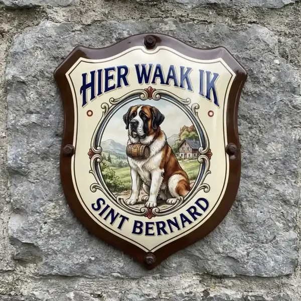 Waakbord Sint Bernard Schild Acryl 25x30 / 35x40cm