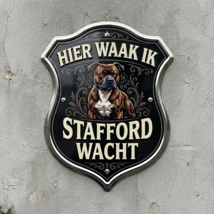 Waakbord Stafford "Hier Waak Ik"