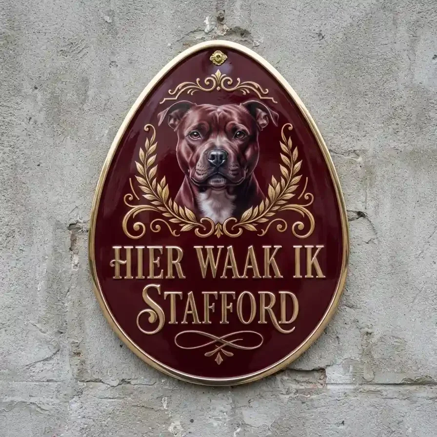 Waakbord Stafford Bordeaux Goud Eivorm
