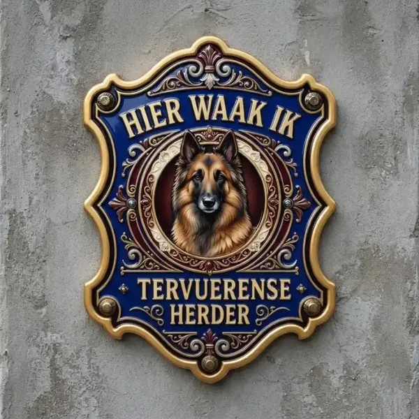 Waakbord Tervuerense Herder Acryl Hier Waak Ik