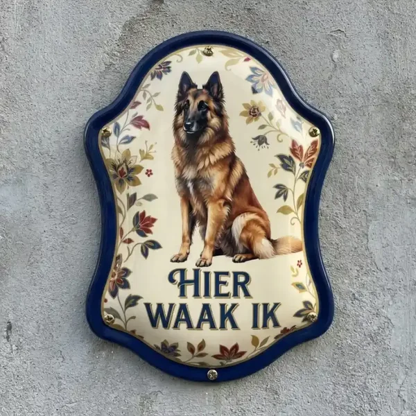 Waakbord Tervuerense Herder - Hier waak ik