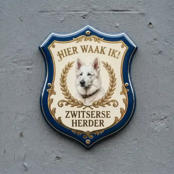 Zwitserse Witte Herder Waakbord Schild 4mm