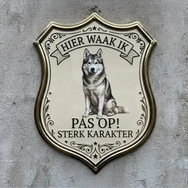 Waakschild Husky - Hier Waak Ik