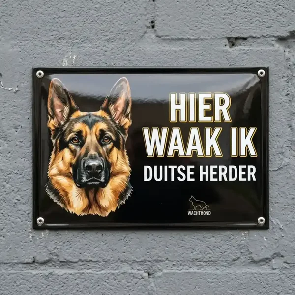 Waakbord Duitse Herder - Vol Metaal