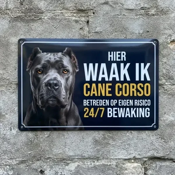 Cane Corso Waakbord Vol Metaal