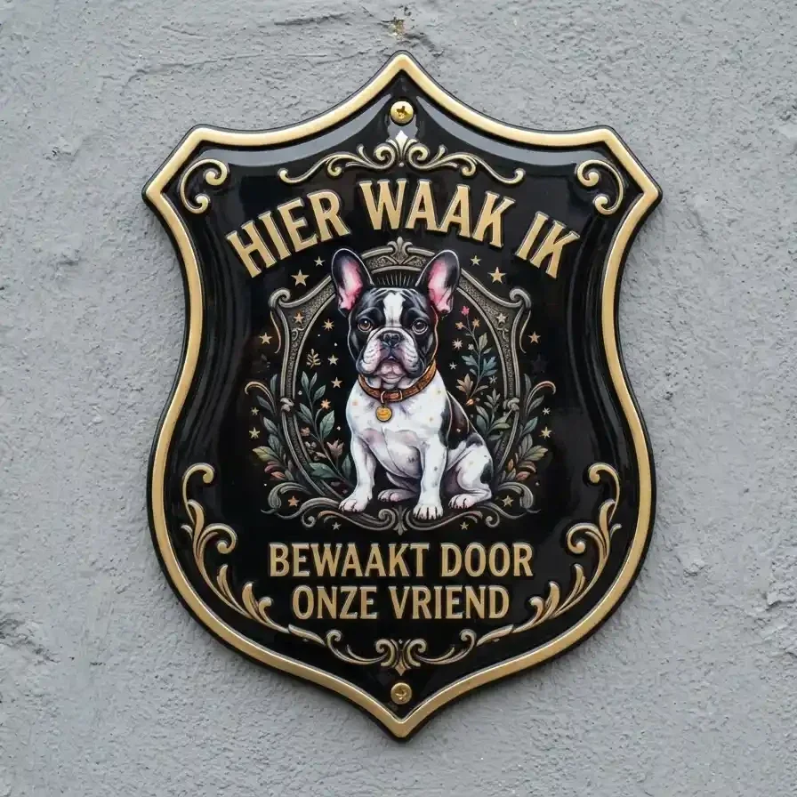 Franse Bulldog Waakbord Schild Acryl 4mm