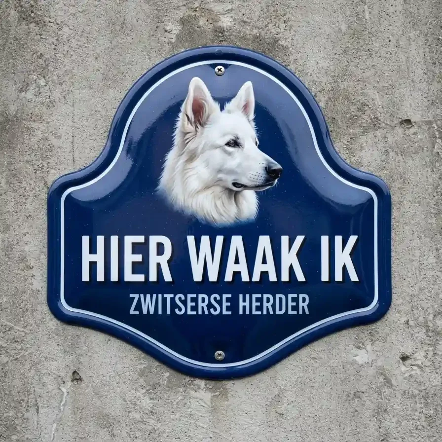 Zwitserse Witte Herder Waakbord Acryl 4mm