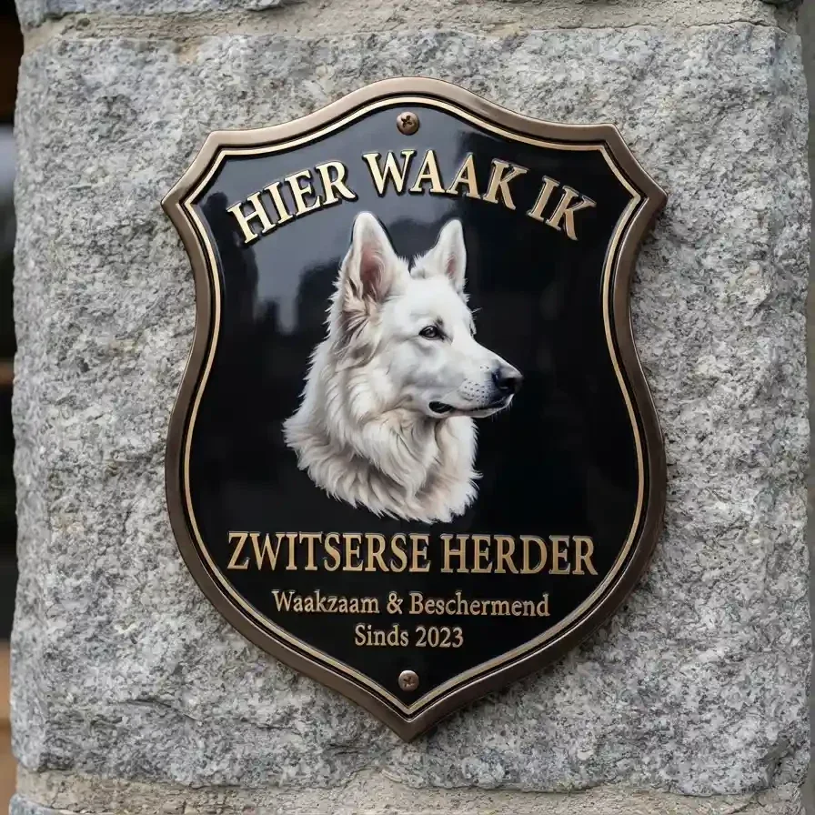 Zwitserse Witte Herder Waakbord Acryl