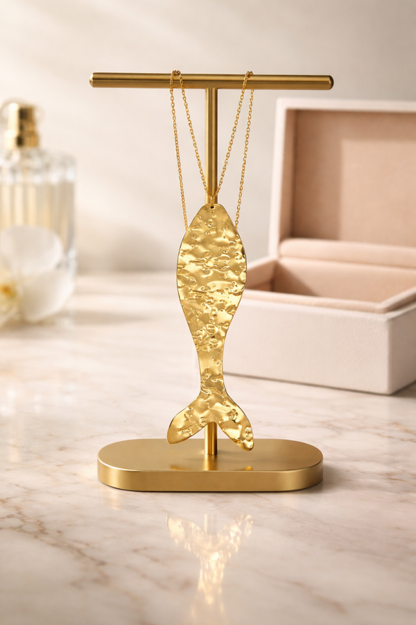 Stainless steel Gold Fish ketting  55cm