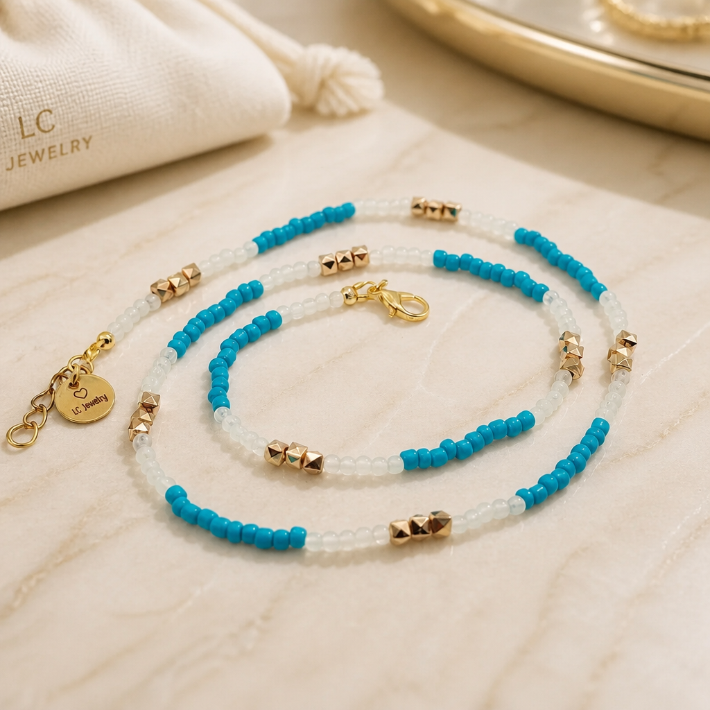 Wikkelarmband aqua blue