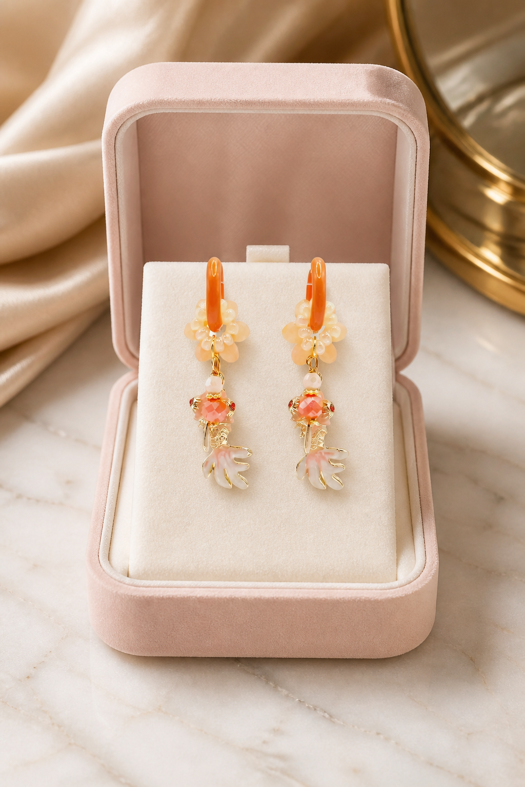 Oorbellen Koi fish orange - peach