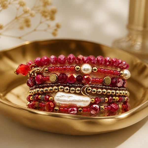 Armbanden set Royal Red