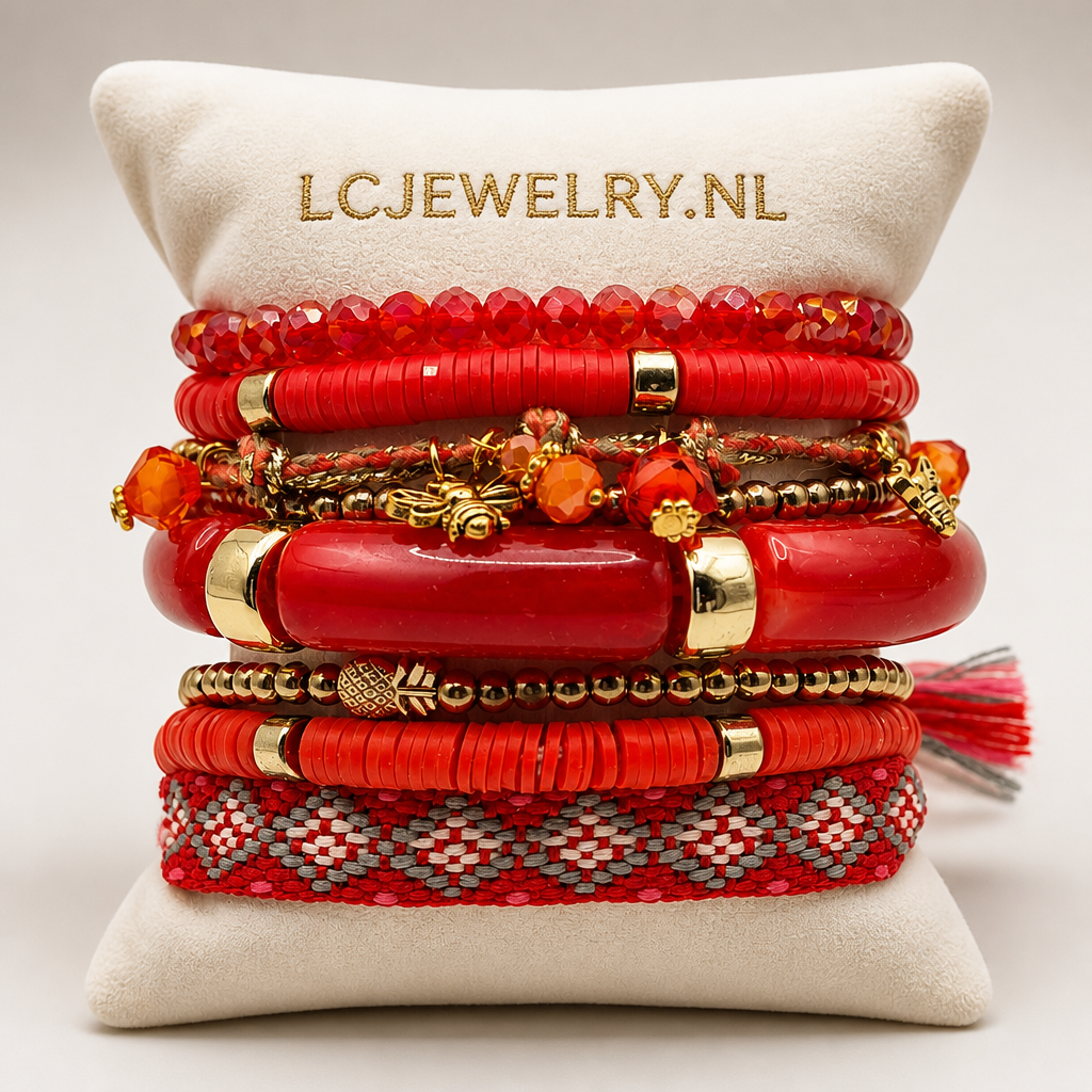 Armbanden set red velvet