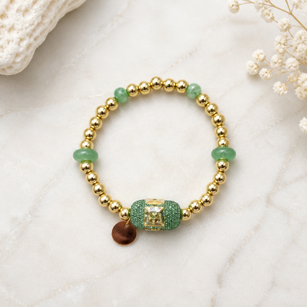 Gold filled armband 18k goud Green