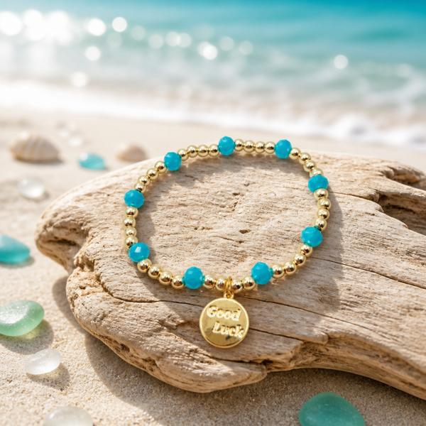 Gold Filled armband 14k 5mm Azzurro